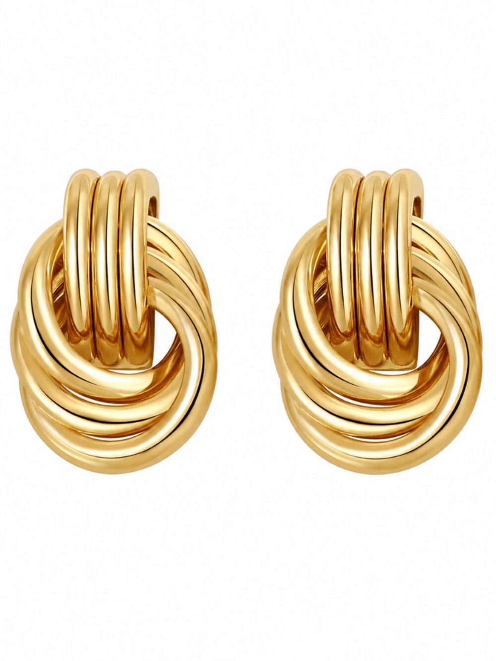 SHERLOVE Chunky Knot Gold Earrings Women Statement Drop Dangle Earrings